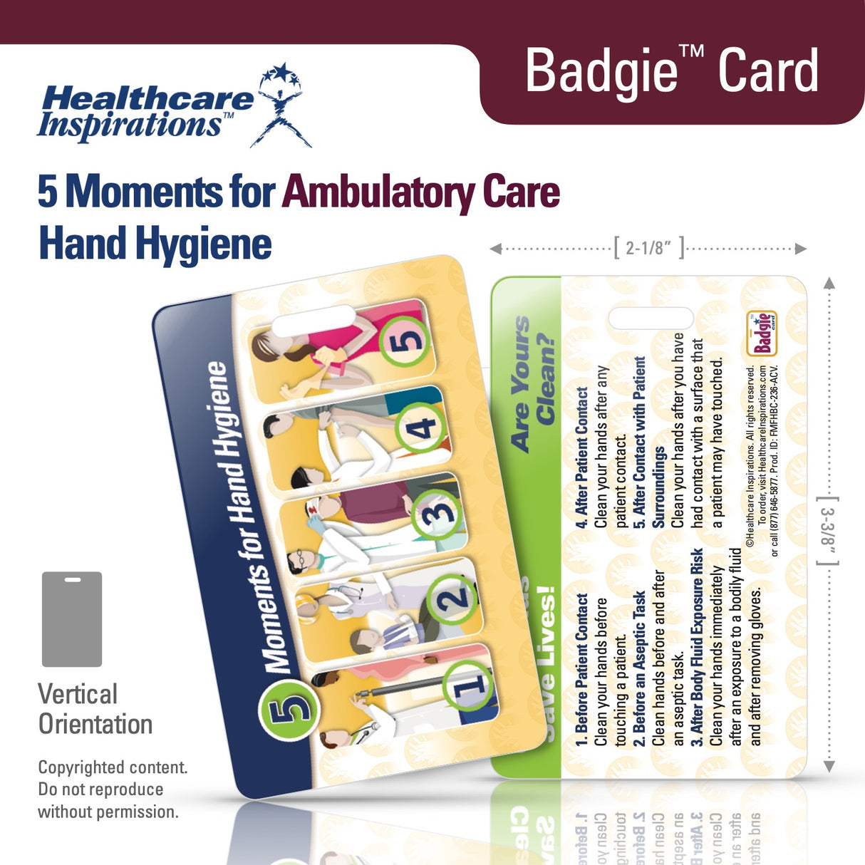 5 Moments for Hand Hygiene, ambulatory care hand hygiene, outpatient infection prevention, outpatient clinic safety, physician office infection control, WHO hand hygiene, patient safety, healthcare badge card, Badgie Card, handwashing reminders, clinical staff education, medical office safety, healthcare compliance, infection control tool, outpatient nursing, healthcare worker safety, point of care reference, staff training, patient care support, outpatient clinic workflow