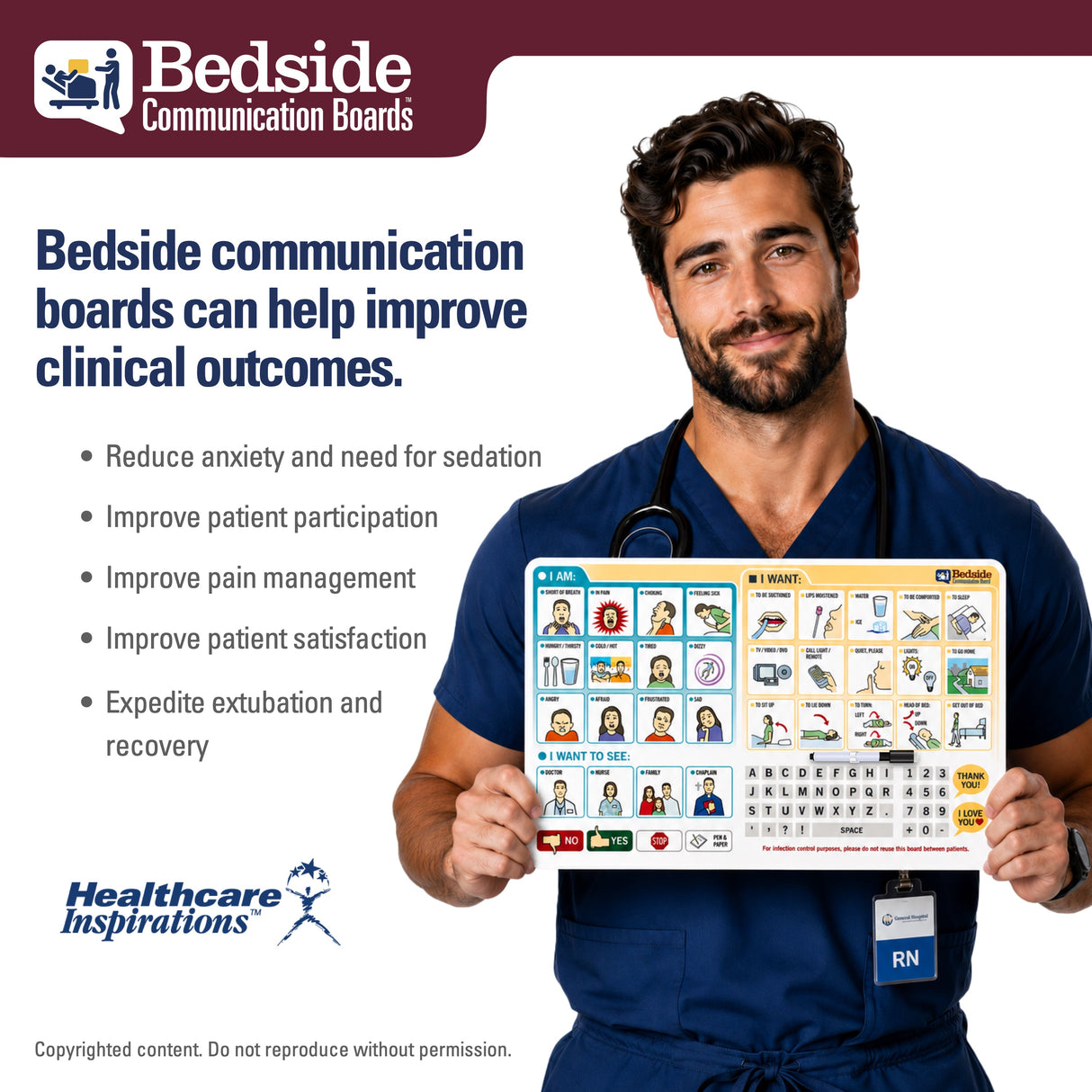 bedside communication board, patient communication board, hospital communication tool, non verbal patient communication, dry erase communication board, bedside patient aid, augmentative communication board, healthcare communication tool, ICU communication board, ventilator patient communication, stroke patient communication board, hospital bedside signage, patient care communication aid, nurse patient communication, healthcare dry erase board, patient needs board, communication board for hospitals, bedside