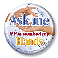 Ask me if my hands are clean Button