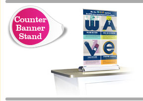 Wave Campaign Counter Banner Stand