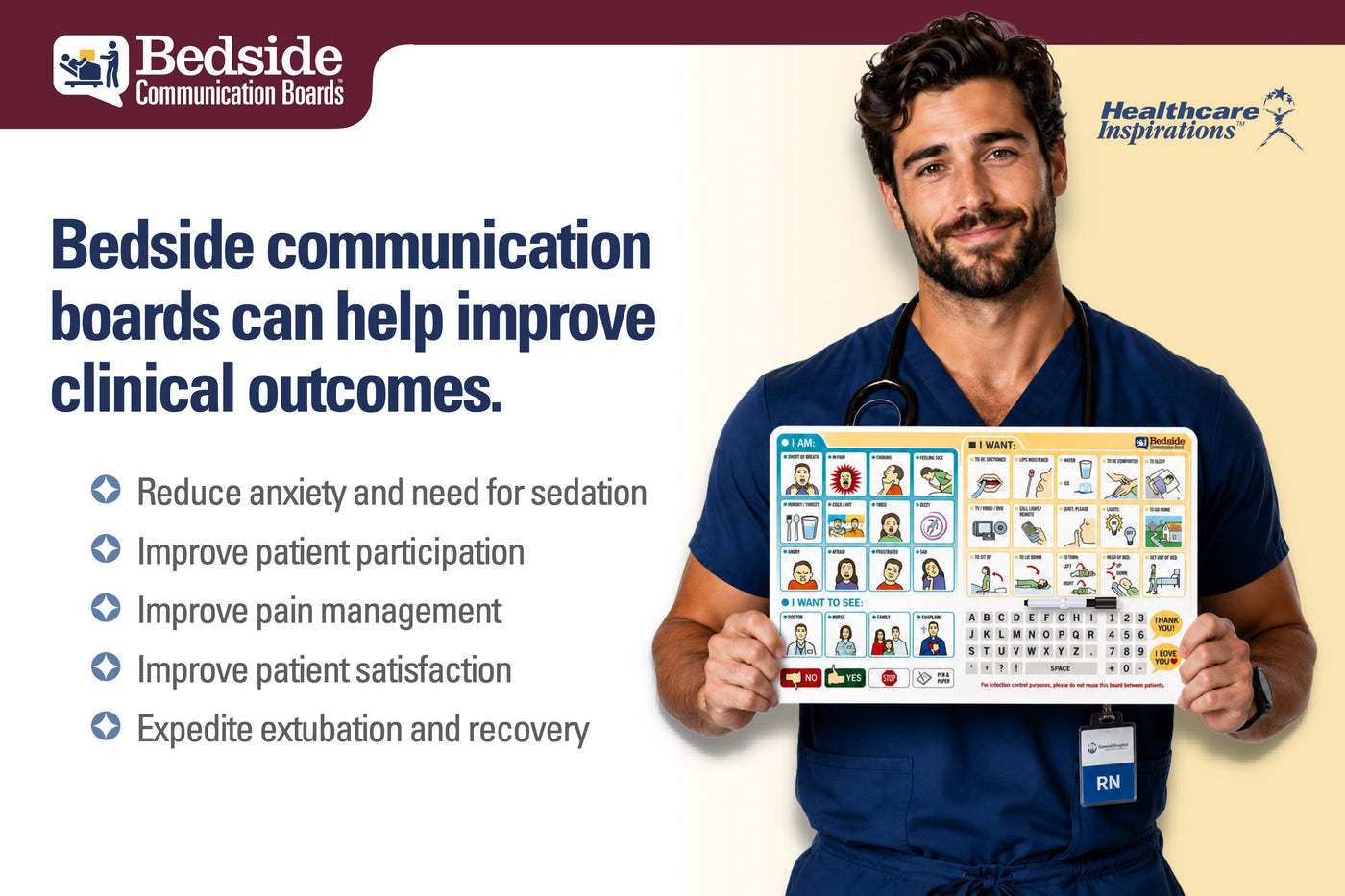 bedside communication board, patient communication board, hospital communication tool, non verbal patient communication, dry erase communication board, bedside patient aid, augmentative communication board, healthcare communication tool, ICU communication board, ventilator patient communication, stroke patient communication board, hospital bedside signage, patient care communication aid, nurse patient communication, healthcare dry erase board, patient needs board, communication board for hospitals, bedside 