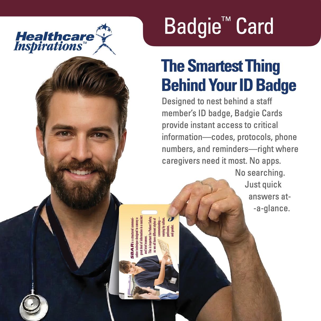 SBAR, SBAR communication, Situation Background Assessment Recommendation, patient safety, healthcare communication, nursing communication, handoff communication, Badgie Card, healthcare badge card, clinical communication tool, shift report, care transitions, interdisciplinary communication, hospital safety, nursing education, physician communication, patient handoff, Joint Commission, escalation of care, healthcare training tool