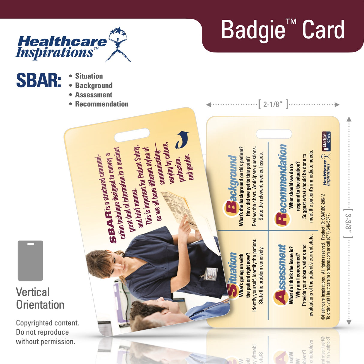 SBAR, SBAR communication, Situation Background Assessment Recommendation, patient safety, healthcare communication, nursing communication, handoff communication, Badgie Card, healthcare badge card, clinical communication tool, shift report, care transitions, interdisciplinary communication, hospital safety, nursing education, physician communication, patient handoff, Joint Commission, escalation of care, healthcare training tool