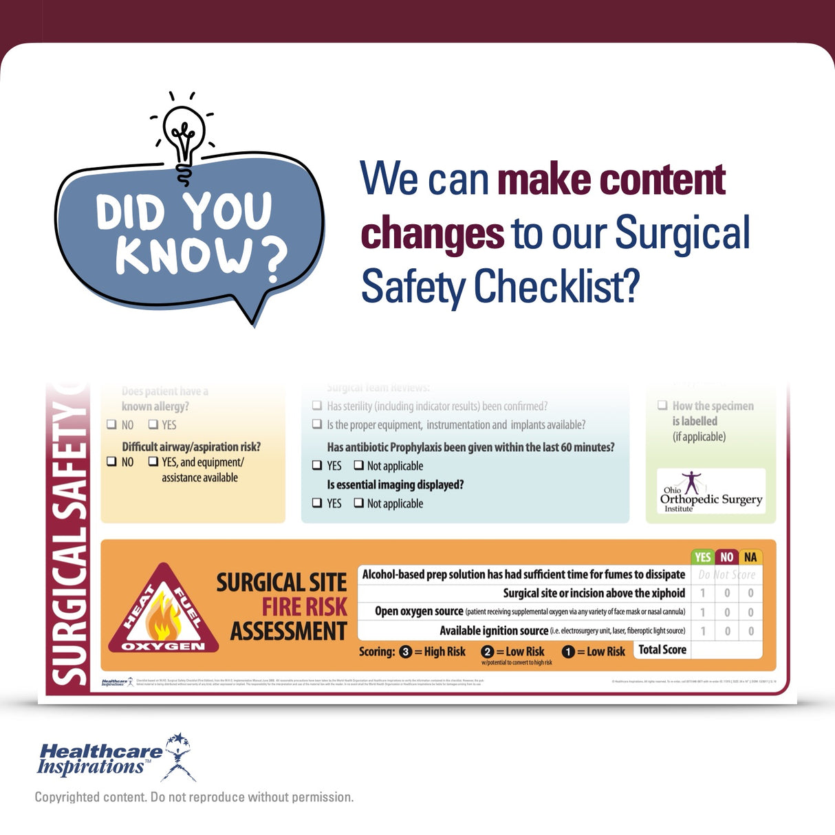 Dry-Erase Surgical Safety Time Out Checklist, Surgical Time Out Board,     WHO Surgical Safety Checklist,  Perioperative Patient Safety, Surgical Team Communication, Operating Room Communication, OR Patient Safety,     Pre-Operative Checklist,     Procedure Room Checklist, Dry-Erase OR Board,     Operating Room Wall Checklist, wrong site surgery prevention, operating room wall board, Universal Protocol checklist