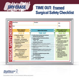 Dry-Erase Surgical Safety Time Out Checklist, Surgical Time Out Board,     WHO Surgical Safety Checklist,  Perioperative Patient Safety, Surgical Team Communication, Operating Room Communication, OR Patient Safety,     Pre-Operative Checklist,     Procedure Room Checklist, Dry-Erase OR Board,     Operating Room Wall Checklist, wrong site surgery prevention, operating room wall board, Universal Protocol checklist