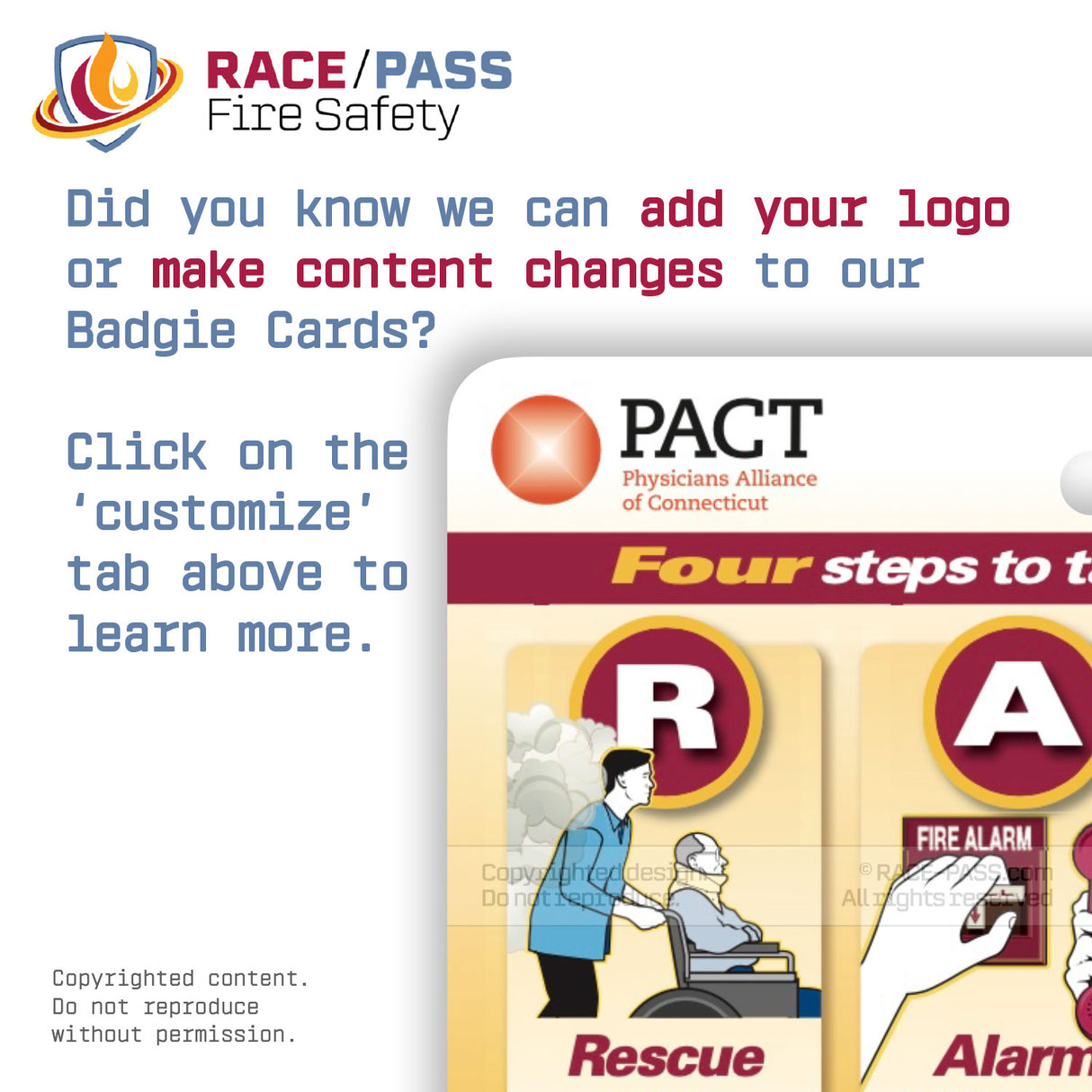 RACE/PASS Fire Safety Badgie™ Card