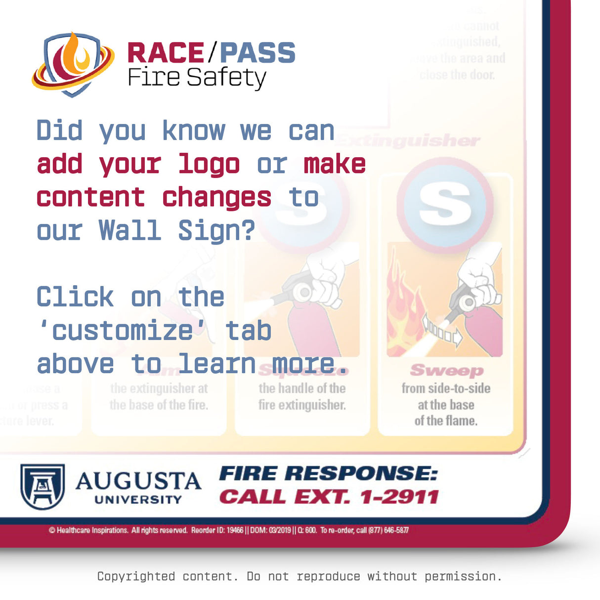 RACE/PASS Fire Safety Wall Sign